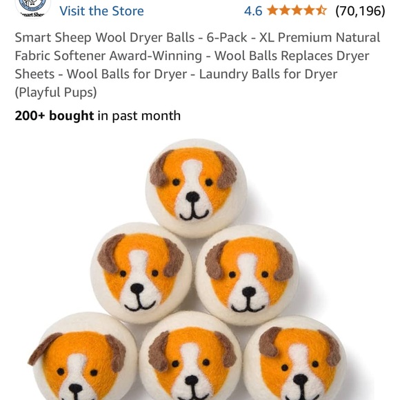 Smart Sheep Wool Dryer Balls with Anti-Static Spray - Picture 3 of 3